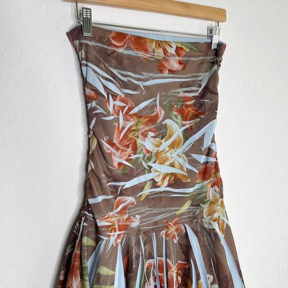 vintage Y2K soprano shark bite hem strapless ruched tube top flowy fairy dress - Picture 5 of 7